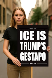 Abolish ICE No One Is Illegal Protest Sign, No Kings In America, Anti-Trump Resistance Political Protest Poster, Resist Fascism Rally Sign