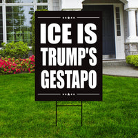 Abolish ICE Yard Sign, Keep the Immigrants, Deport the Racists Lawn Sign, Anti-Trump, Resist Fascism Yard Sign with Metal H-Stake