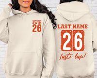 Senior Last Lap Shirt, Swim Senior Night Shirt, Swimmer Graduation Tee, High School Swimmer Shirt, Class of 2026 Gifts, Front Back