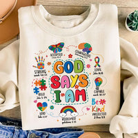 God Says I Am Shirt, Autism Awareness Month Shirt, Autism Teacher Tee, Autism Mom Shirt, Autism Puzzle Shirt, Awareness Gift, Gift for Moms