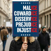 Abolish ICE No One Is Illegal Protest Sign, No Kings In America, Anti-Trump Resistance Political Protest Poster, Resist Fascism Rally Sign