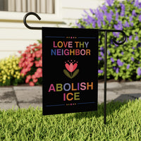 Abolish ICE Garden Flag, Double Sided, Keep the Immigrants, Deport the Racists Flag, Anti-Trump, Resist Racism Flag, Resist Fascism Flag