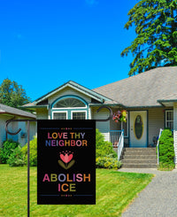 Abolish ICE Garden Flag, Double Sided, Keep the Immigrants, Deport the Racists Flag, Anti-Trump, Resist Racism Flag, Resist Fascism Flag