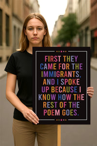 Abolish ICE No One Is Illegal Protest Sign, No Kings In America, Anti-Trump Resistance Political Protest Poster, Resist Fascism Rally Sign