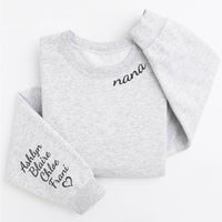 Custom Nana Embroidered Sweatshirt, Kids Names Sleeve Hoodie, Personalized Grandma Shirt, Mimi Long Sleeve Shirt, Birthday Pregnancy Gift