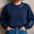 Custom Nana Embroidered Sweatshirt, Kids Names Sleeve Hoodie, Personalized Grandma Shirt, Mimi Long Sleeve Shirt, Birthday Pregnancy Gift