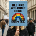 Abolish ICE No One Is Illegal Protest Sign, No Kings In America, Anti-Trump Resistance Political Protest Poster, Resist Fascism Rally Sign