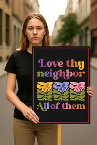 Abolish ICE No One Is Illegal Protest Sign, No Kings In America, Anti-Trump Resistance Political Protest Poster, Resist Fascism Rally Sign