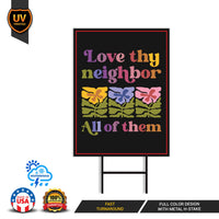 Abolish ICE Yard Sign, Keep the Immigrants, Deport the Racists Lawn Sign, Anti-Trump, Resist Fascism Yard Sign with Metal H-Stake