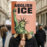 Abolish ICE No One Is Illegal Protest Sign, No Kings In America, Anti-Trump Resistance Political Protest Poster, Resist Fascism Rally Sign