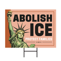 Abolish ICE Yard Sign, Keep the Immigrants, Deport the Racists Lawn Sign, Anti-Trump, Resist Fascism Yard Sign with Metal H-Stake