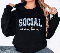 Floral Social Worker Shirt, School Social Worker Shirt, Therapist Counselor Tee, MSW LSW Shirt, Social Worker Gifts, Gifts for Therapists