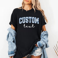 Custom Floral Shirt, Custom College Letters Shirt, Personalized Floral Tee, Custom Toile Floral Crewneck, Custom Name Shirt