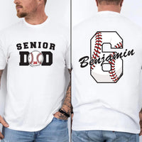 Senior Baseball Dad Shirt, Custom Senior Baseball Dad Shirt, Personalized Baseball Gift for Dad, Senior Class of 2026 Gifts, Front Back
