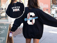 Senior Baseball Mom Sweatshirt, Custom Baseball Mom Shirt, Personalized Baseball Mom Tee, Class of 2026 Shirt, Baseball Gifts, Front Back