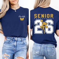 Senior 2026 Cheer Shirt, Custom Senior 2026 Shirt, Graduation 2026 Tee, Senior Cheer Gift Shirt, Custom Name Graduation Shirt, Front Back
