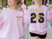 Senior 2026 Cheer Sweatshirt, Custom Senior 2026 Sweatshirt, Graduation 2026 Tee, Senior Cheer Gift Shirt, Custom Name Graduation Shirt, Front Back