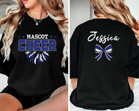 Custom Cheer Shirt, Cheer Blue and White Shirt, Cheer Squad Tee, Megaphone Cheer Shirt, Cheer Mom with Name Shirt, Cheer Gifts, Front Back