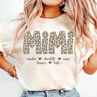 Personalized Gigi Shirt, Custom Grandma Shirt with Grandkids Names, Leopard Mimi Tee, Nana Shirt, Mother’s Day Shirt, Gifts for Gigi