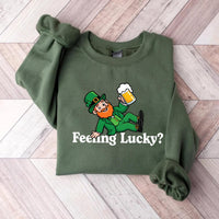 Leprechaun Feeling Lucky Shirt, St Patrick’s Day Shirt, Luck of the Irish Tee, Trendy Retro St Paddy’s Day Shirt, St Patrick Gifts