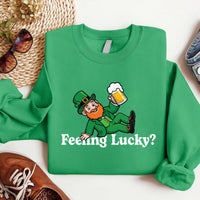 Leprechaun Feeling Lucky Shirt, St Patrick’s Day Shirt, Luck of the Irish Tee, Trendy Retro St Paddy’s Day Shirt, St Patrick Gifts