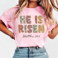 Floral He Is Risen Shirt, Matthew 28:6 Easter Shirt, Retro Easter Doodle Tee, Christian Easter Shirt, Unisex Bible Verse Shirt, Easter Gifts