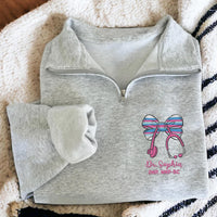Labor and Delivery Nurse Embroidered Quarter Zip Sweatshirt, Personalized RN NICU CNA Tech Zip Pullover, Custom Nurse Gift for Mom Baby Team