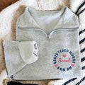 Personalized Nurse Quarter Zip Sweatshirt Embroidered, Custom RN Zip Pullover, Graduation Gift for New Nurse, Healthcare Worker Cozy Layer