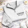 Ultrasound Tech Quarter Zip Sweatshirt, Embroidered RDMS Sonographer Pullover, Custom Ultrasound Technologist Gift Apparel