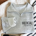 Embroidered Medical Assistant Quarter Zip Sweatshirt, MA Graduation Gift Pullover, Healthcare Worker Appreciation Zip Sweatshirt, Nurse Gift