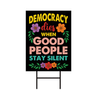 Abolish ICE Yard Sign, Keep the Immigrants, Deport the Racists Lawn Sign, Anti-Trump, Resist Fascism Yard Sign with Metal H-Stake