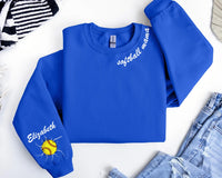 Custom Softball Mom Sweatshirt, Personalized Softball Gift for Mom, Softball Mom Hoodie, Game Day Softball Sweater, Front Sleeve