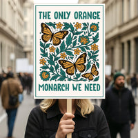 Abolish ICE No One Is Illegal Protest Sign, No Kings In America, Anti-Trump Resistance Political Protest Poster, Resist Fascism Rally Sign