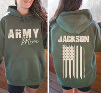 Custom Army Family Shirt, Personalized Military Family Shirt, Matching Army Family Tee, 4th of July Shirt, USA Army Family Shirt, Front Back