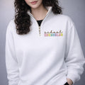 School Counselor Quarter Zip Sweatshirt, Personalized Embroidered Name Sleeve Pullover, Therapist Gift, Back to School Zip Up