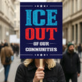 Abolish ICE No One Is Illegal Protest Sign, No Kings In America, Anti-Trump Resistance Political Protest Poster, Resist Fascism Rally Sign