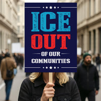 Abolish ICE No One Is Illegal Protest Sign, No Kings In America, Anti-Trump Resistance Political Protest Poster, Resist Fascism Rally Sign