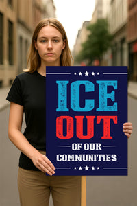 Abolish ICE No One Is Illegal Protest Sign, No Kings In America, Anti-Trump Resistance Political Protest Poster, Resist Fascism Rally Sign