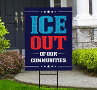 Abolish ICE Yard Sign, Keep the Immigrants, Deport the Racists Lawn Sign, Anti-Trump, Resist Fascism Yard Sign with Metal H-Stake