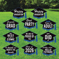 Graduation Cap Yard Signs, Class of 2026 Lawn Decorations, Black and Gold Grad Party Signs, Graduation 2026 Outdoor Yard Decor