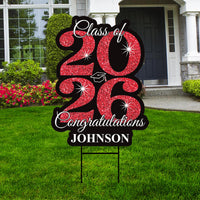 Personalized Graduation Yard Sign 2026 - Grad Sign, Class of 2026 Lawn Sign, Custom Graduation 2026 Yard Sign with Metal H-Stake
