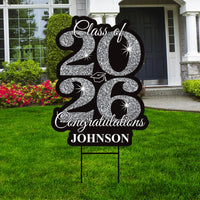 Personalized Graduation Yard Sign 2026 - Grad Sign, Class of 2026 Lawn Sign, Custom Graduation 2026 Yard Sign with Metal H-Stake
