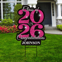 Personalized Graduation Yard Sign 2026 - Grad Sign, Class of 2026 Lawn Sign, Custom Graduation 2026 Yard Sign with Metal H-Stake