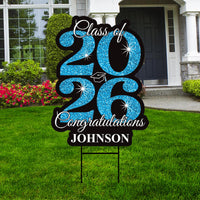 Personalized Graduation Yard Sign 2026 - Grad Sign, Class of 2026 Lawn Sign, Custom Graduation 2026 Yard Sign with Metal H-Stake