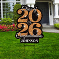 Personalized Graduation Yard Sign 2026 - Grad Sign, Class of 2026 Lawn Sign, Custom Graduation 2026 Yard Sign with Metal H-Stake