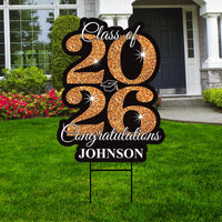 Personalized Graduation Yard Sign 2026 - Grad Sign, Class of 2026 Lawn Sign, Custom Graduation 2026 Yard Sign with Metal H-Stake