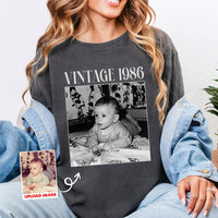 Personalized Vintage Photo Shirt, Custom Picture Birthday Shirt, 30th Birthday Tee, 40th Birthday Gift, Unisex Retro Birthday Shirt