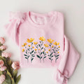 Yellow Floral Sweatshirt, Boho Flower Design Shirt, Cute Floral Tee, Retro Flower Shirt, Unisex Boho Floral Shirt, Flower Gifts, Gifts for Women