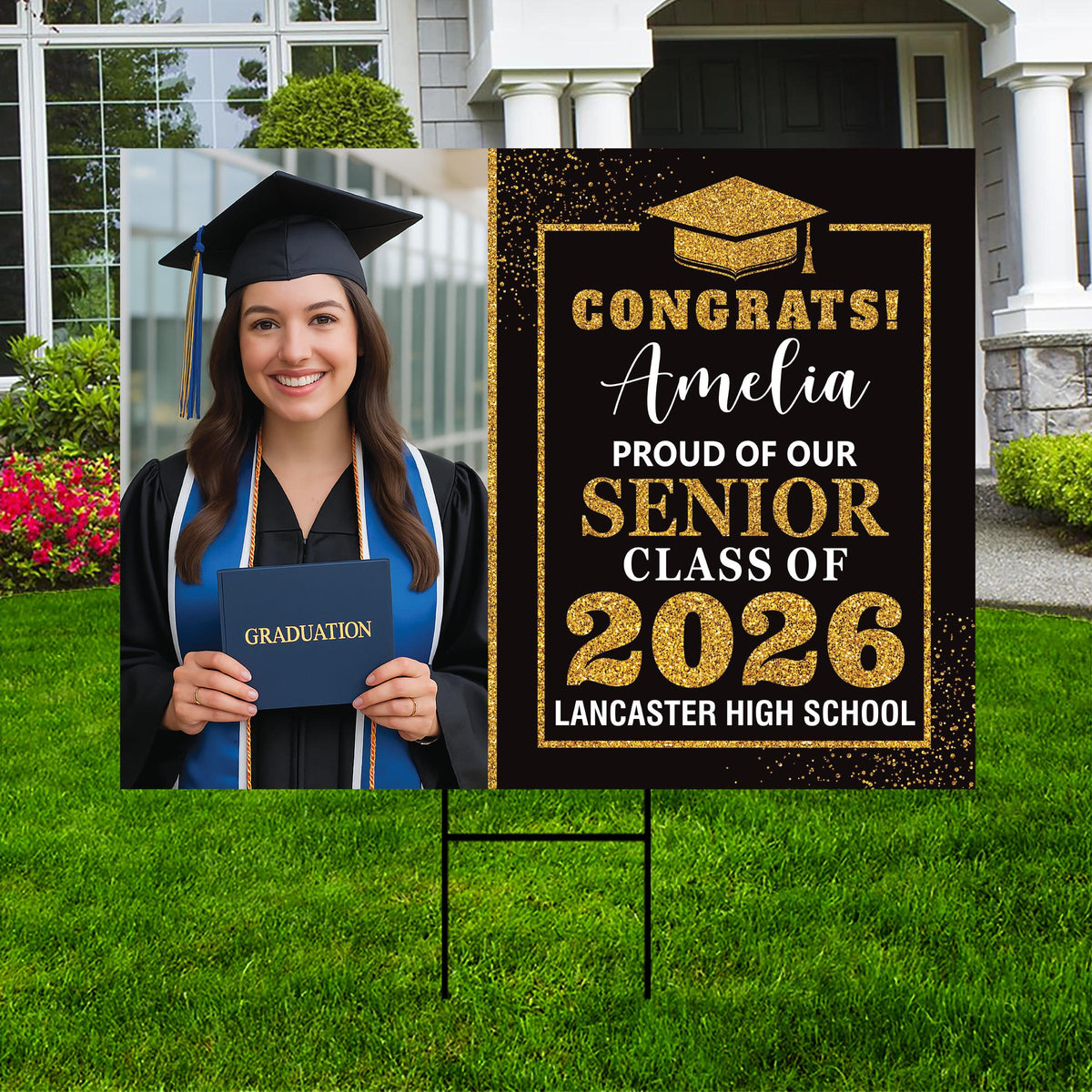2026 Graduation Sign Personalized Graduation 2026 Yard Sign with Photo, Class of 2026 Senio ...