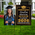 Personalized Graduation 2026 Yard Sign with Photo, Class of 2026 Senior Decor, High School, College Graduation Yard Sign with Metal H-Stake